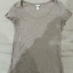 H&M Women's Light Brown Short Sleeve Tee